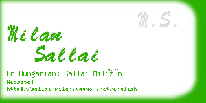 milan sallai business card